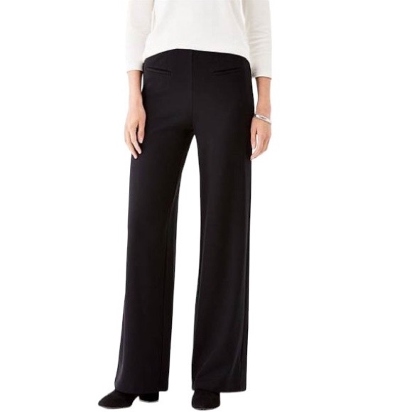 J. Jill Pants Ponte Knit Pants Full Leg Charcoal Gray Large Business Casual - Picture 1 of 14